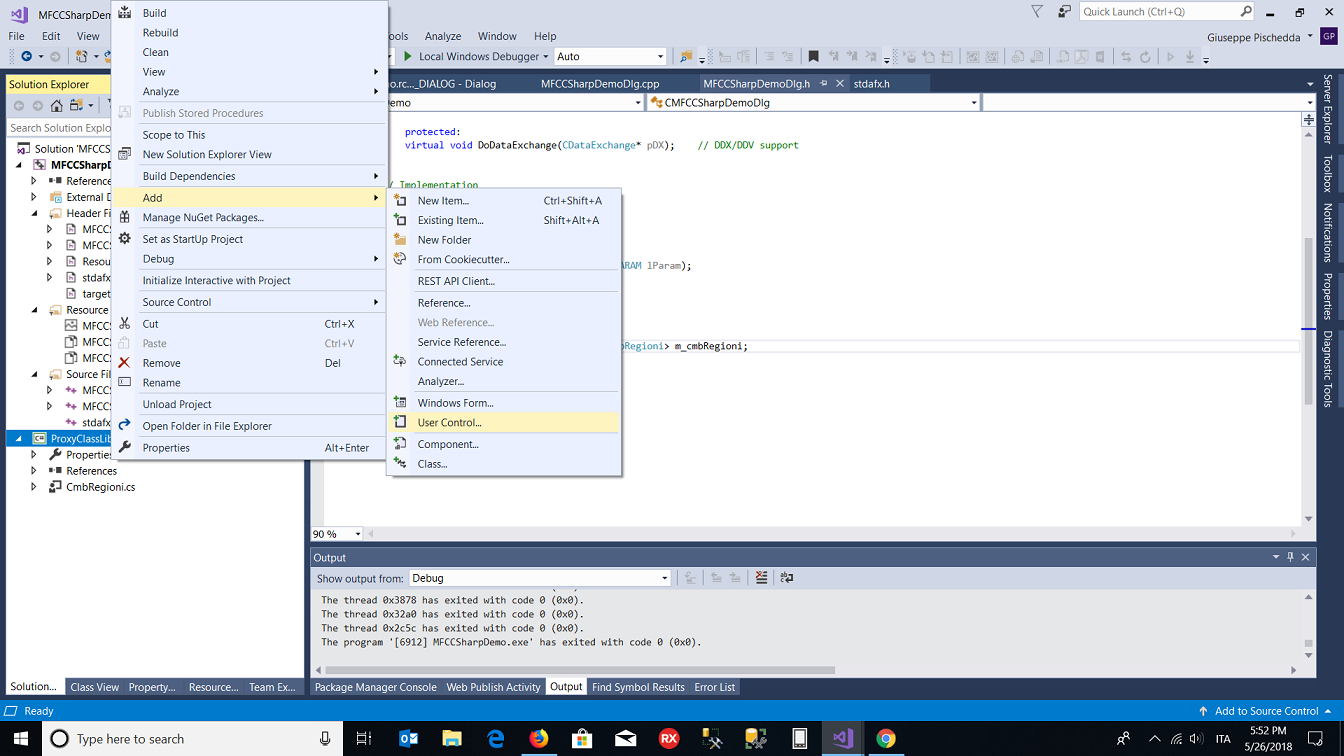 MFC and C#