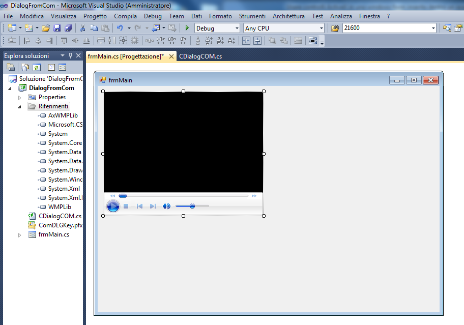 Applicazione nativa MFC con winforms C# via COM