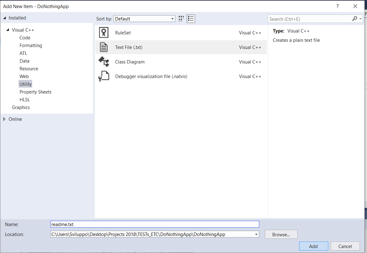 DoNothingApp Add Txt Files