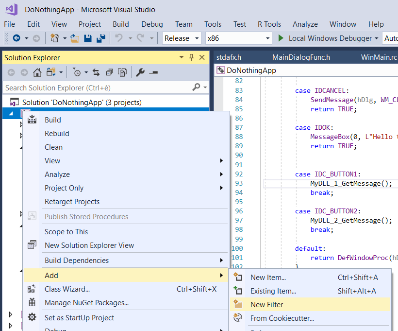 DoNothingApp Txt Files Post-Buld Event