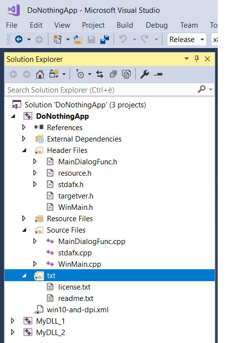 DoNothingApp Txt Files Post-Buld Event