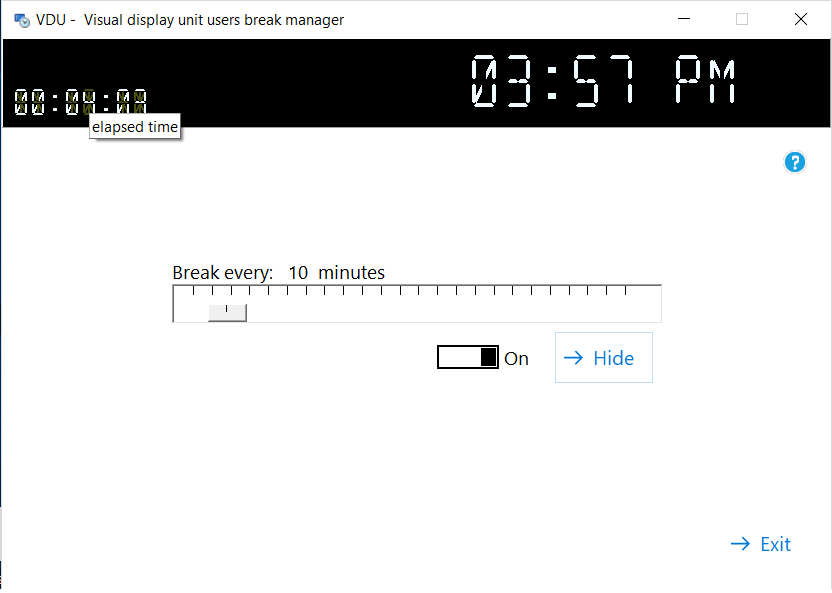 VDU elapsed time