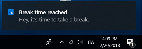 VDU System Tray notifications